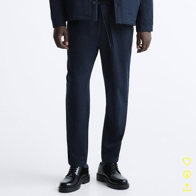 24年春秋季新品男装慢跑式休闲裤ZA4432470 401男士直筒软质裤子