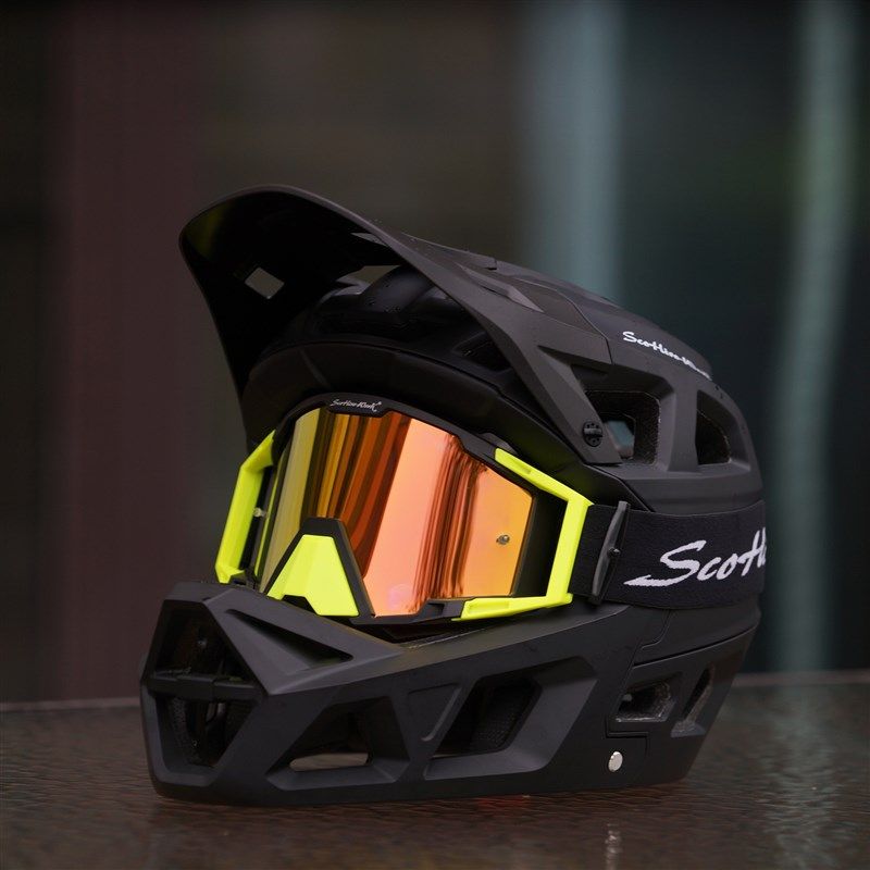 天蝎山地自行车头盔男女骑v行装备单车安全帽速降越野全盔越野头