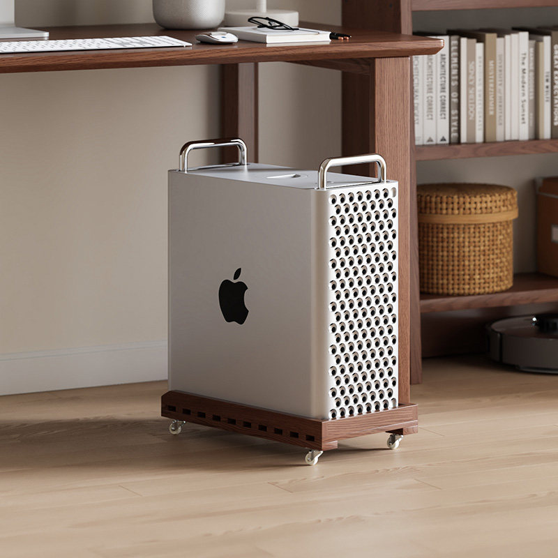 主机托架b台式电脑机箱放置架加高滑轮移动实木托盘底座置物架散