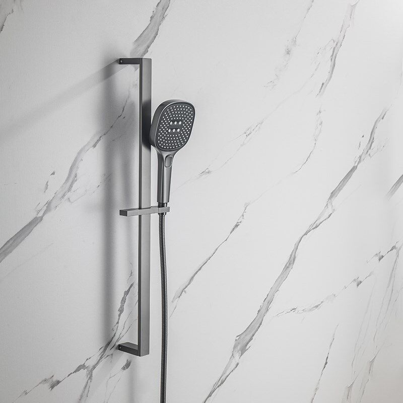 枪灰色全铜不锈钢升降滑杆沐浴架B花洒底座移动淋浴升降杆花洒支