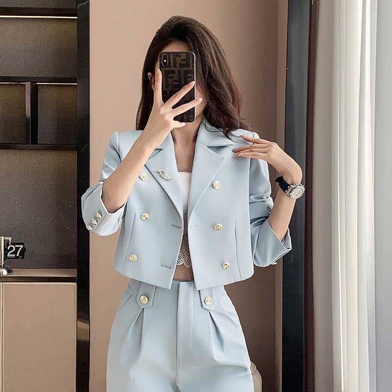 小个子西装套装女短款秋季高级感职业装气质女神范修身显瘦小西服