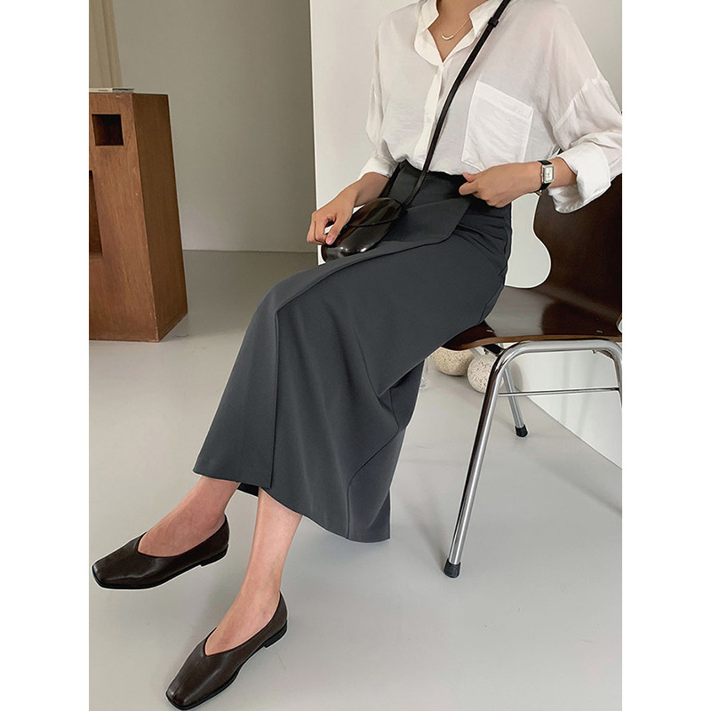半身裙女春秋2021年春款新款韩版气质通勤轻熟高腰一步裙长款裙子