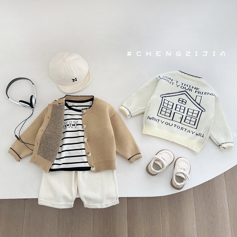 婴幼儿童秋装男女宝宝秋季百搭针织开衫外出毛线外套洋气百搭毛衣