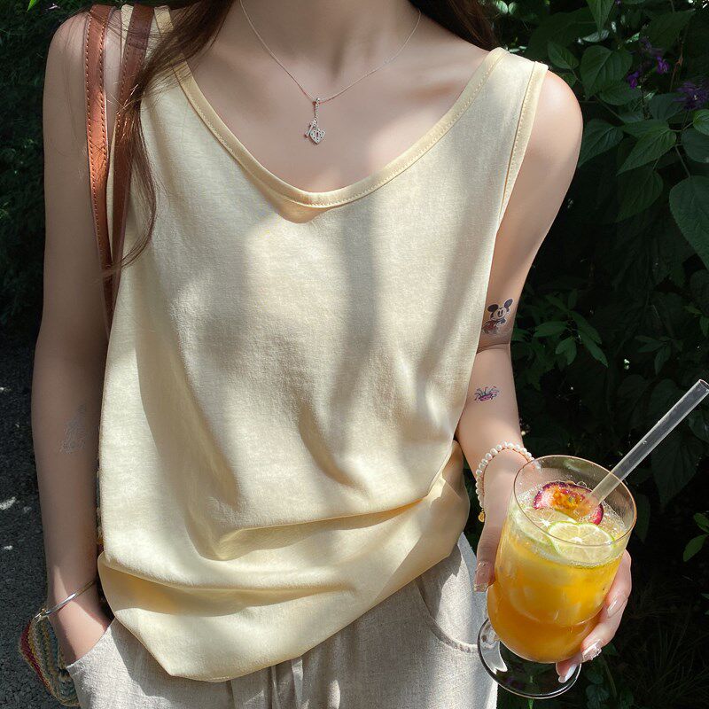 棉麻吊带背心女外穿2025夏季新款宽松显瘦遮副乳内搭打底无袖上衣