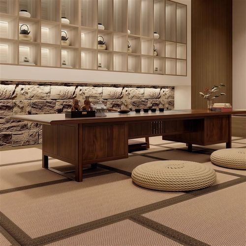 新中式茶桌2025新款高端禅意实木矮桌茶台日式坐地榻榻米喝茶桌