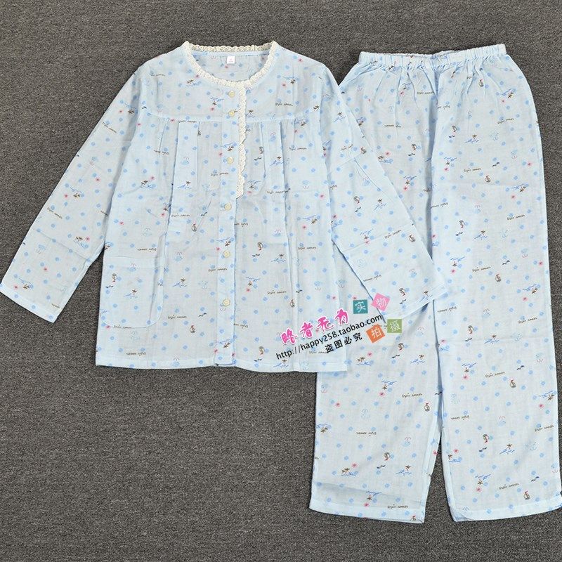 春夏秋季双层纱布全棉侧开月子服 哺乳服 孕妇装 喂奶衣服 哺乳衣