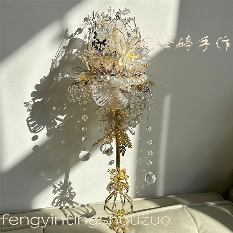 手捧花定制结婚捧花珍珠手捧花diy手捧花婚礼结婚权杖材料包专拍