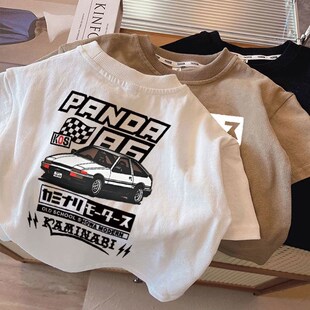 男童夏季汽车印花T恤短袖2023新款夏装儿童韩系中小童半袖上衣潮