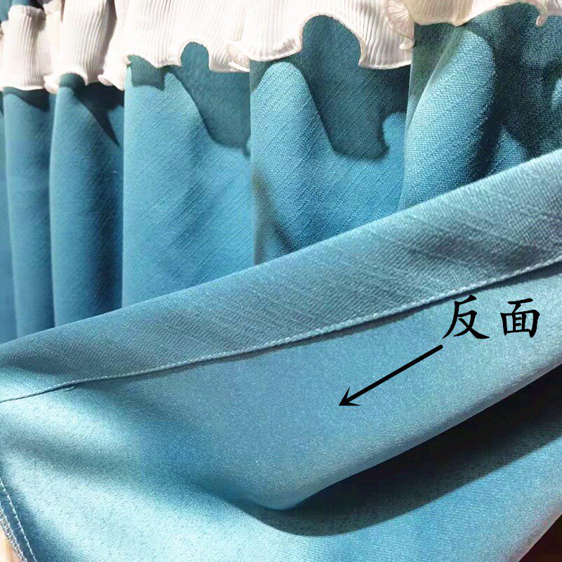 免打孔纯色遮光窗帘厨房门帘洗手台半帘橱柜防尘帘短帘魔术贴窗幔