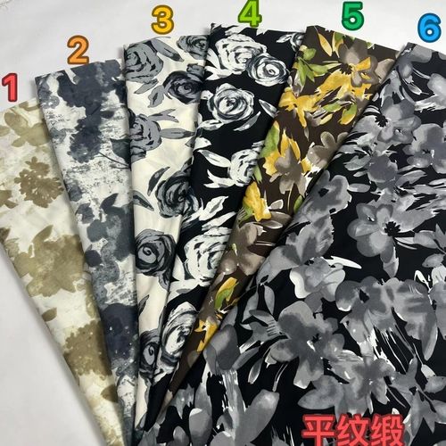 平纹缎印花雪纺面料柔软有质感夏季连衣裙半身裙衬衫服装布料