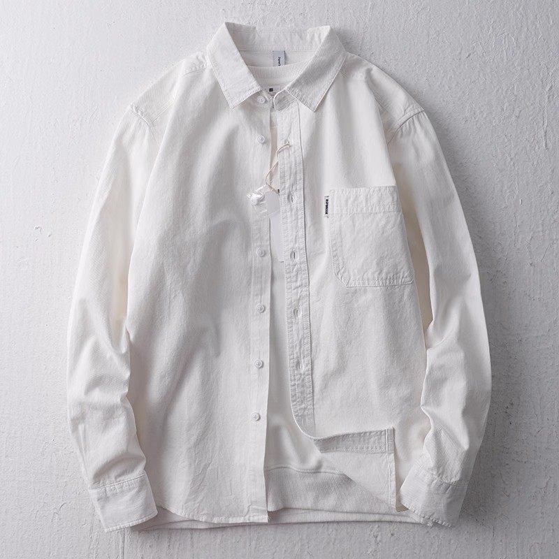 新疆棉春季男长袖衬衫春装全内搭打底衫男士寸衬衫纯棉休闲上衣服