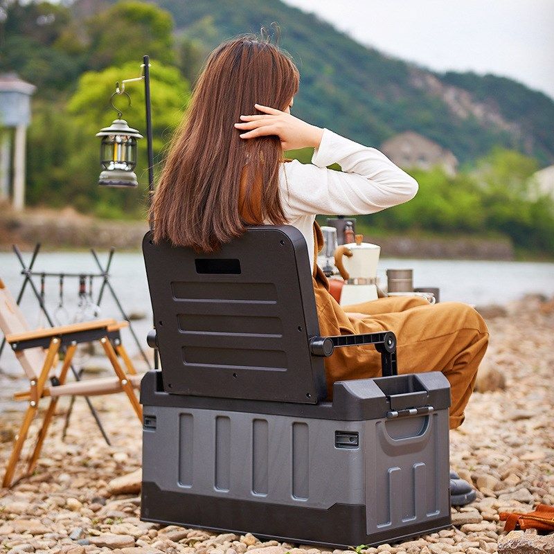 户外露营收纳箱可坐人折叠箱家用整理多功能车载置物座椅野营