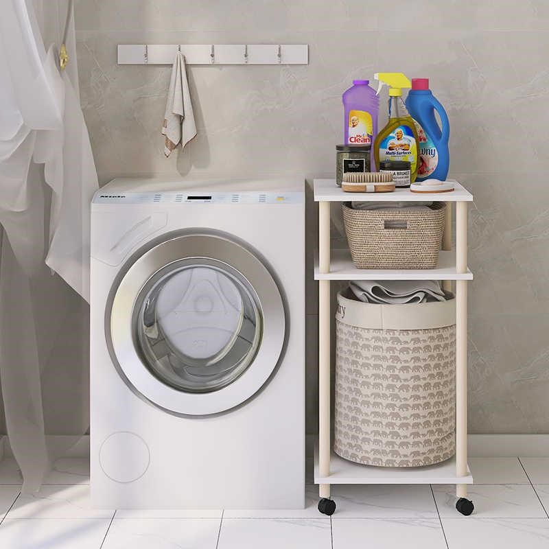阳台洗衣机旁置物架滚筒波轮落地收纳架夹缝多层可移动洗衣机架子