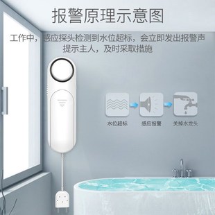 漏水报警器家用厨房水浸探测器水池鱼缸水箱溢水满水位传感器感应