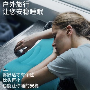 2025新款按压充气头枕旅行便携易收纳护颈枕出差旅游露营轻便气枕