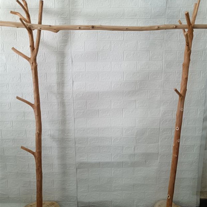 树枝晾衣架服装店卧室落地移动阳台晒衣架加粗实木收纳衣服架子