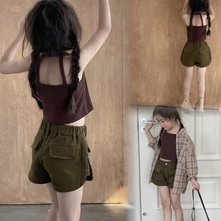 女童工装裤套装潮酷穿搭裤子霸气御姐酷飒拽姐夏天辣妹又a又飒爵5