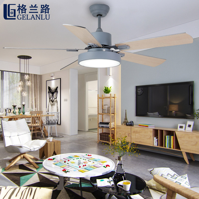 北欧吸顶式吊扇灯餐厅加带吊灯和厨房一体电灯客厅家用电风扇灯扇