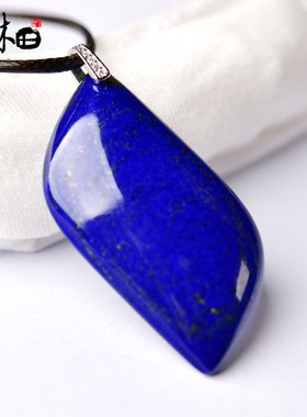 天然青金石纯银镶嵌吊坠男女项链水晶民族风送时尚百搭高贵