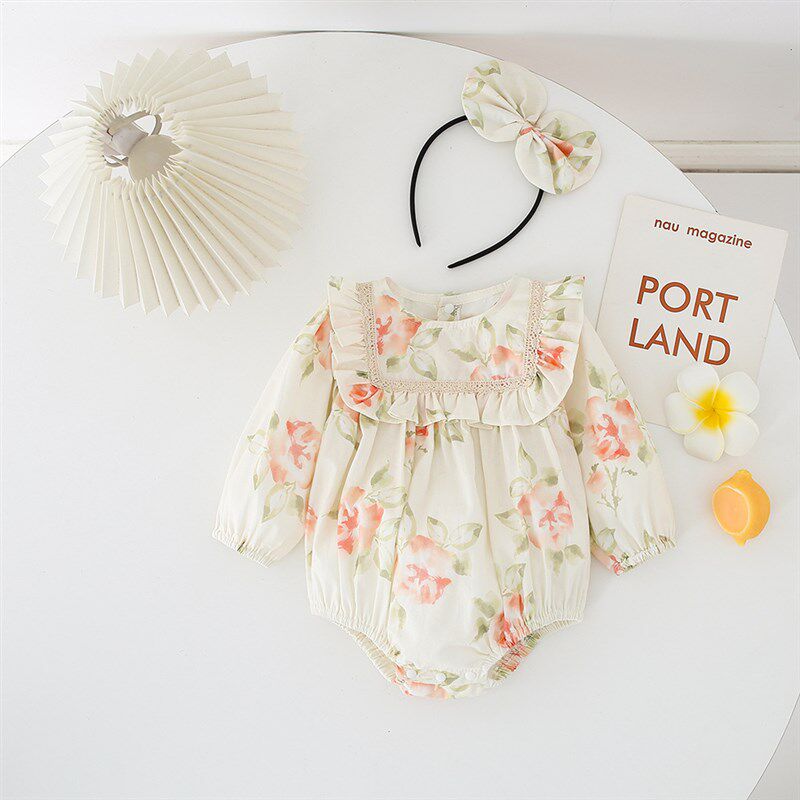 婴儿衣服春季包屁衣连体衣秋童装女宝宝哈衣爬爬服裙子女童连衣裙