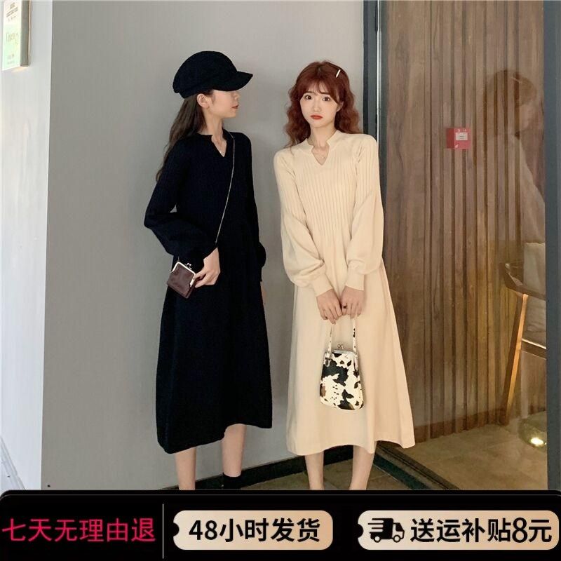 【80-160斤】孕妇哺乳连衣裙时尚洋气时髦大码秋冬季毛衣裙子显瘦
