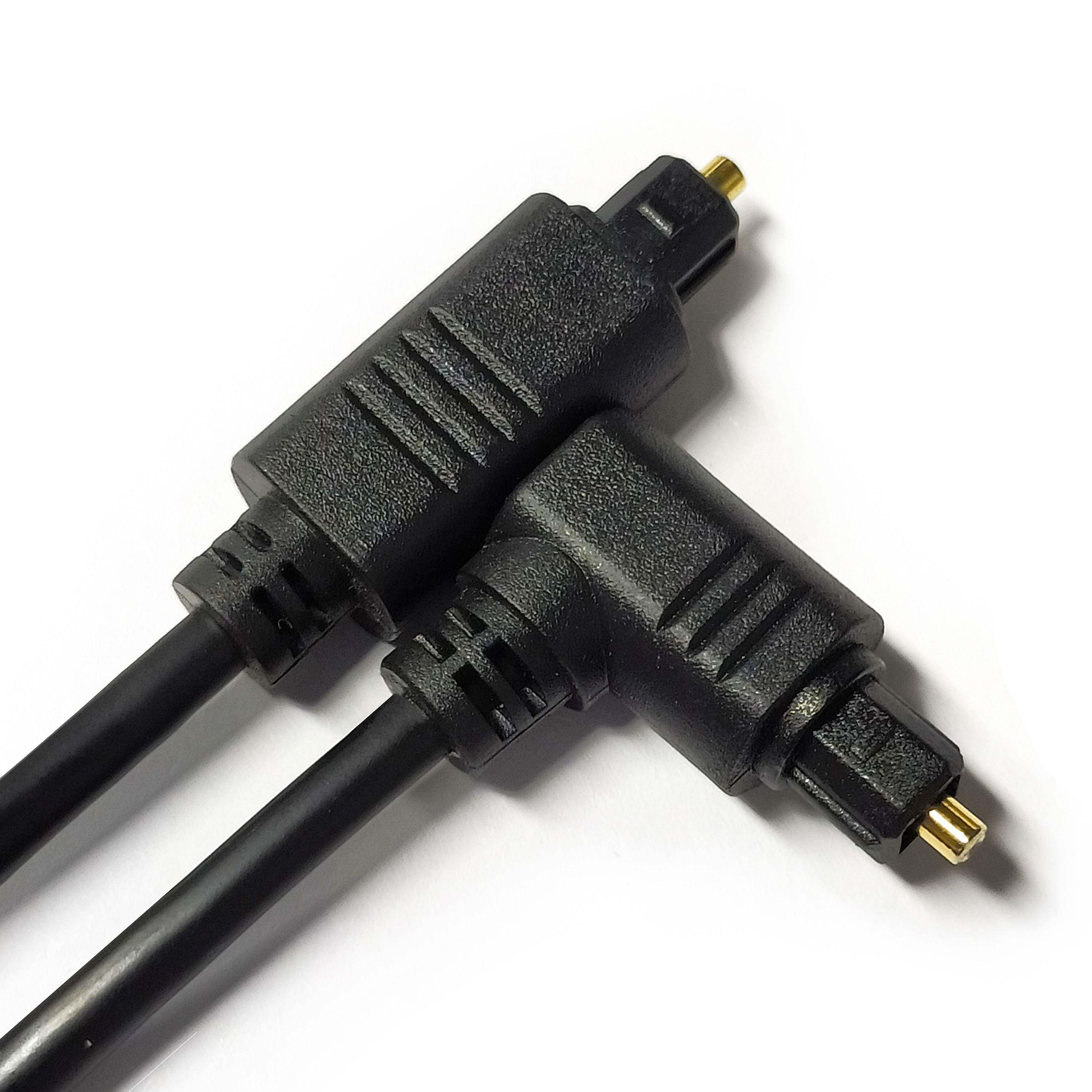 弯头光纤音频线数字SPDIF功放音响方口电视延长连接线90度OD4.0MM