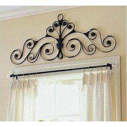 欧式铁艺门饰墙壁饰品黑色窗上装饰壁挂窗帘壁饰现货室内窗户饰品