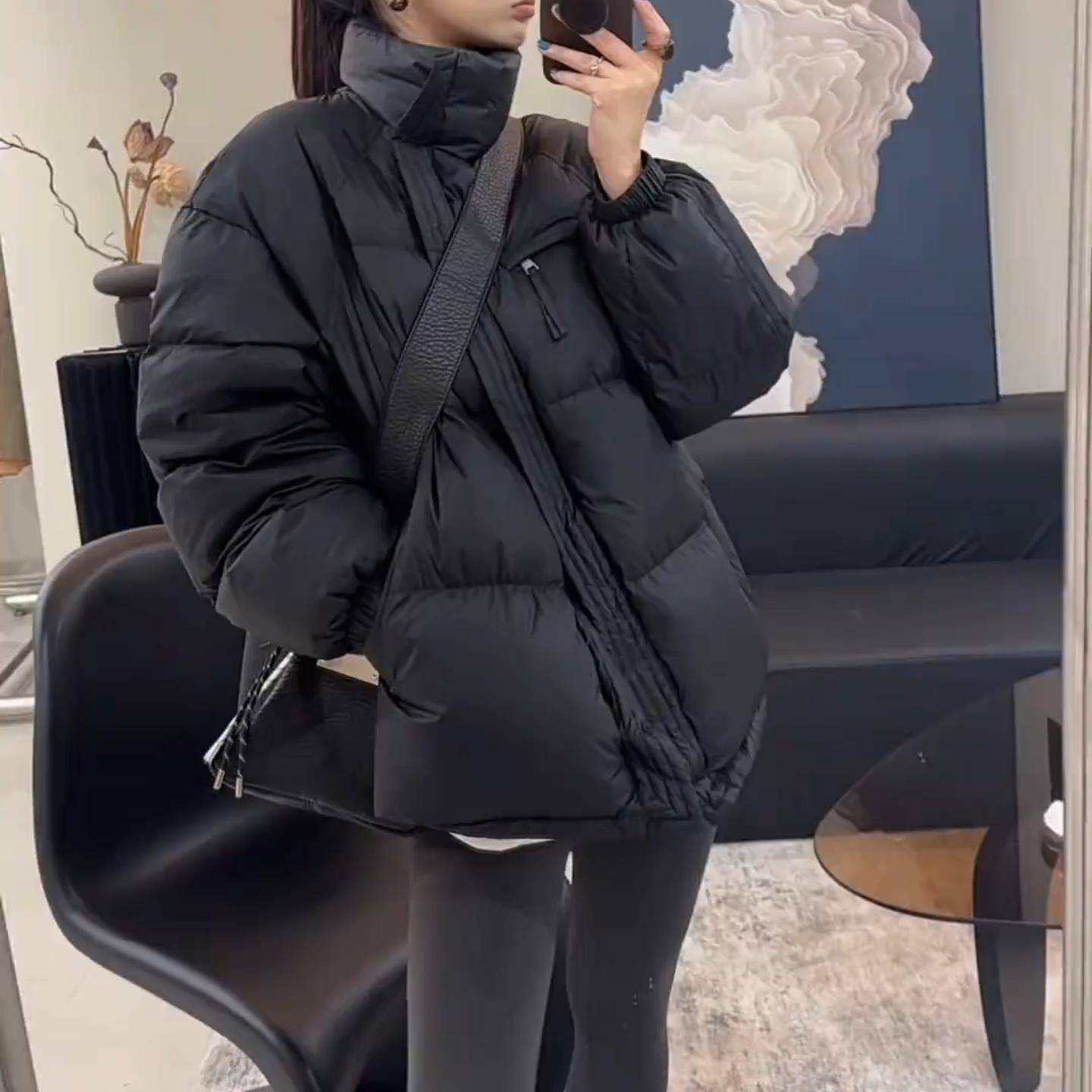 韩版立领加厚羽绒棉服女大码胖mm2025冬季新款时尚保暖面包服上衣