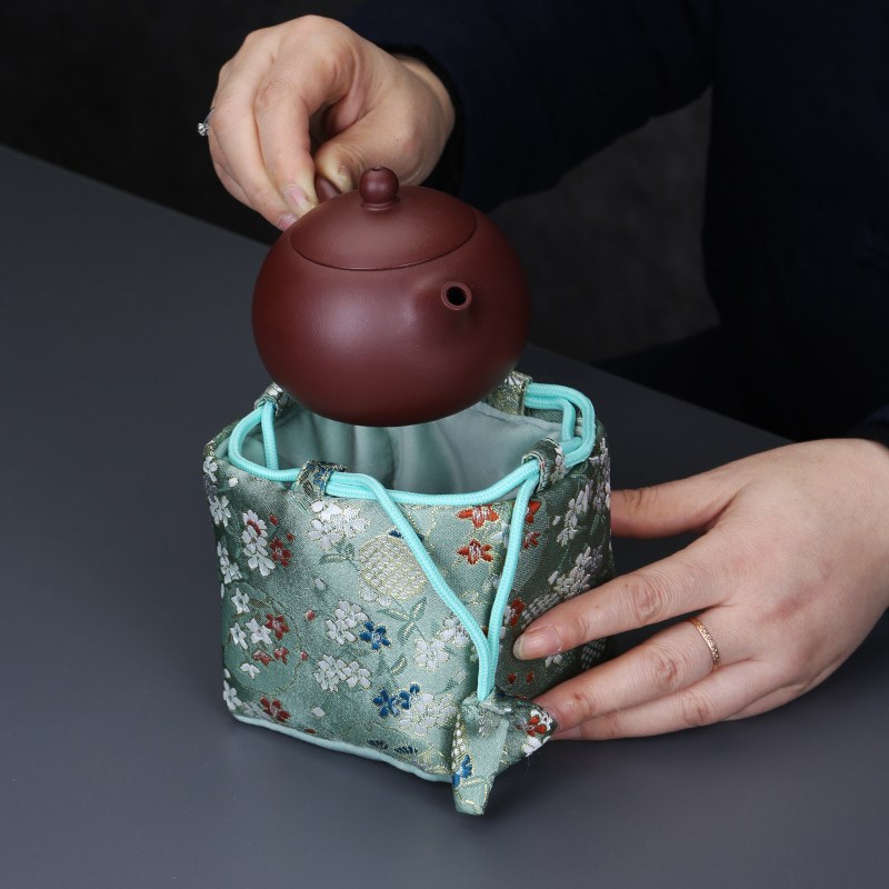织锦缎加厚丝绸茶具旅行包茶杯袋茶壶茶器收纳袋中式布艺布包装袋