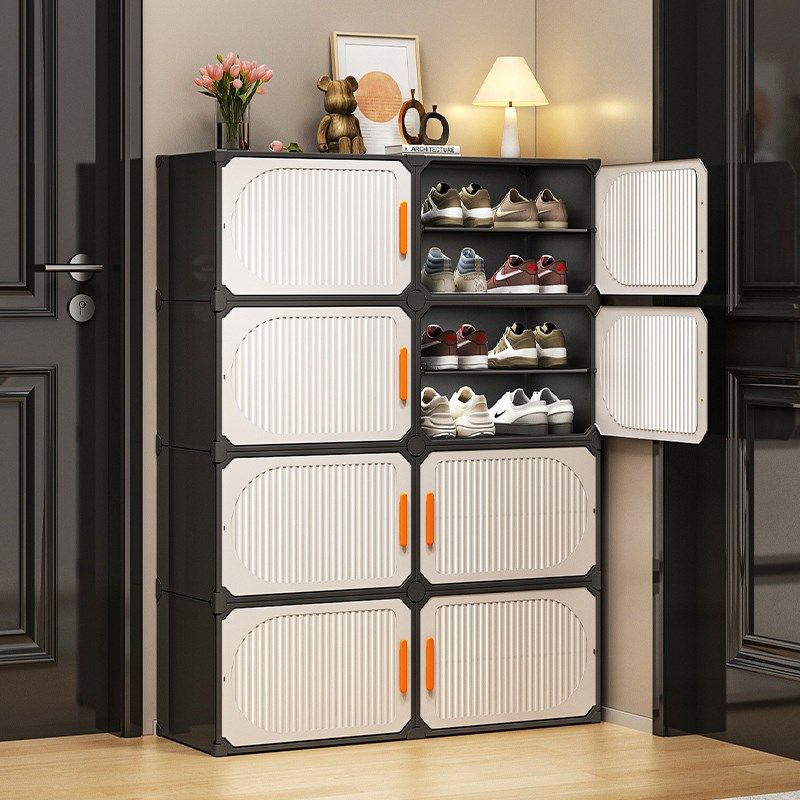 鞋柜家用门口多层新款2024爆款收纳神器室内防尘塑料一体靠墙鞋架