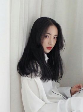中分假发女中长卷发内扣无刘海直发齐肩自然逼真锁骨发型全头套