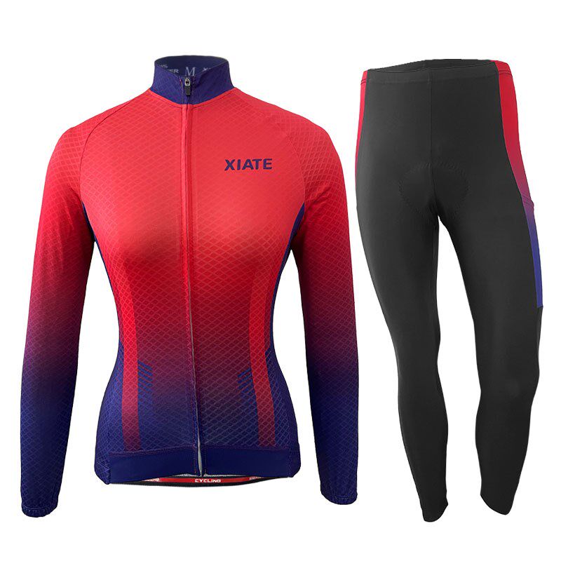 夏季长袖骑行服薄款套装上衣山地公路自行车速干男女长裤透气春秋