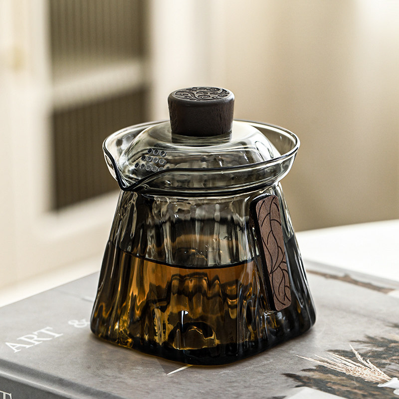 玻璃盖碗单个防烫泡o茶盖碗碗手抓壶一人专用高档泡茶杯不烫手茶
