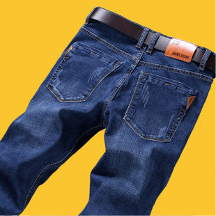 弹力牛仔裤男2021年春季新款直筒宽松夏季薄款休闲修身潮流长裤子