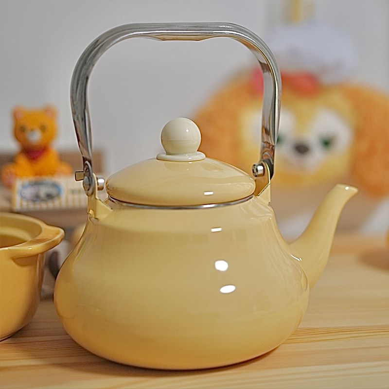 搪瓷奶黄纯色搪瓷壶水壶茶壶熬药煮奶茶壶烧水壶电磁炉燃气通用