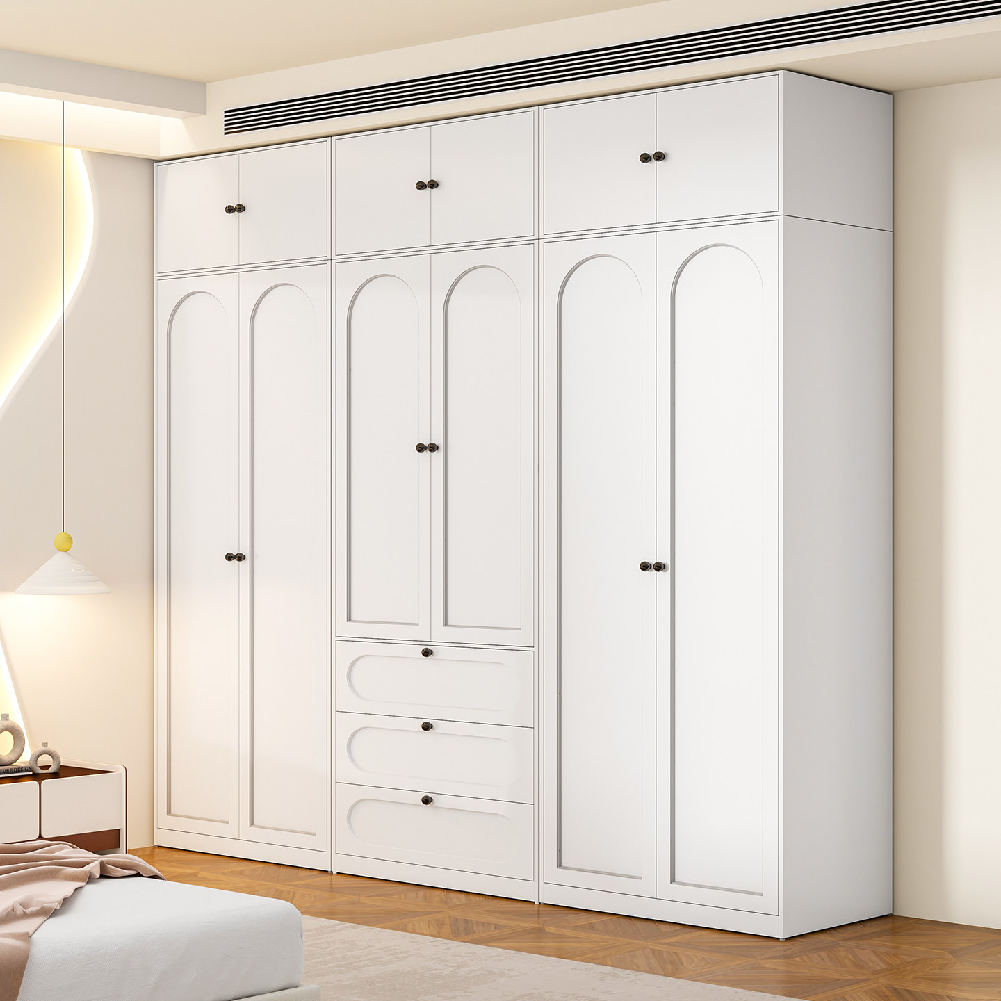 法式奶油风衣柜家用儿童成人衣橱铁皮柜衣柜家用卧室落地铁皮柜,住宅家具,自由组合衣柜,淘宝优惠券,粉丝福利购,淘宝优惠卷