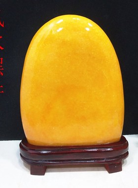 奇石石头 黄蜡石 黄色玉石原石观赏石客厅玄关办公室镇宅风水摆件