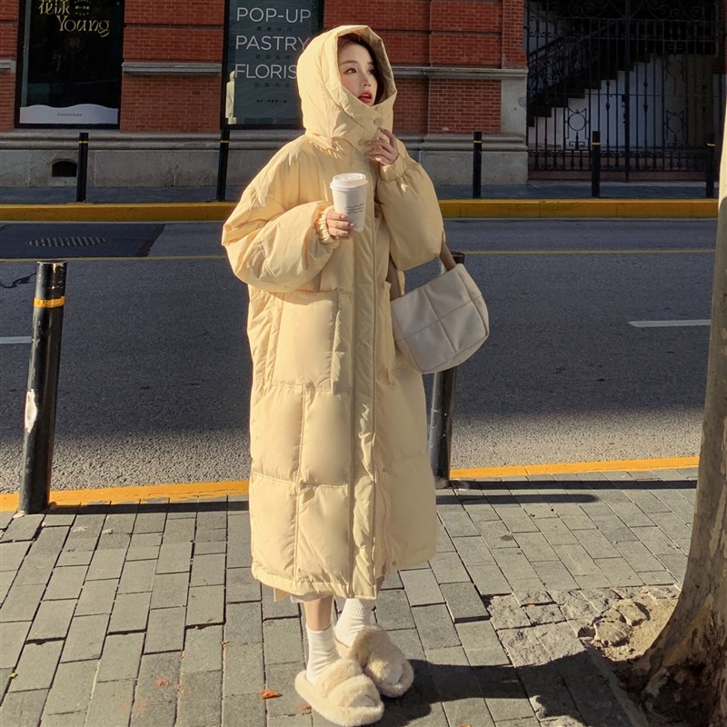 羽绒棉服女中长款2024年冬w季新款韩版反季棉衣加厚过膝棉袄女外