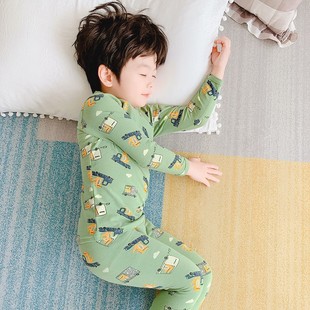 纯棉女保暖内衣两件套男宝宝睡衣春秋家居服长袖 儿童秋衣秋裤 套装
