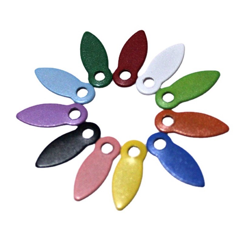 17x7MM 彩色DIY叶片 带孔尖头片 箭头金属片 两脚钉相册配件