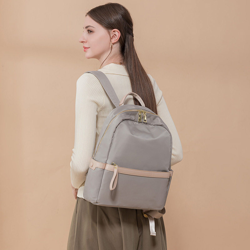时尚双肩包女韩版百搭新款牛津布背包大容量轻便旅行包学生书包