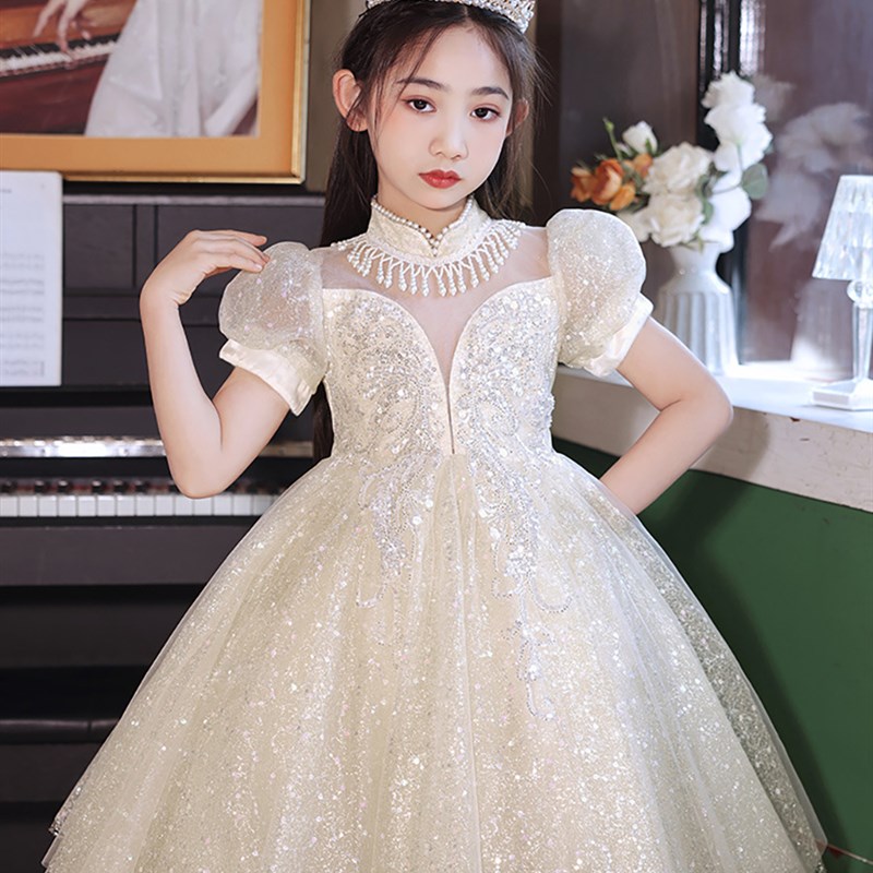 女大童蓬蓬纱幼儿园礼服r六一表演服公主裙花童生日走秀钢琴演出