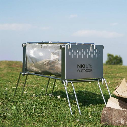 NIO Lifei不锈钢焚火台烤架套装户外露营野营烧烤焚火架取暖柴火