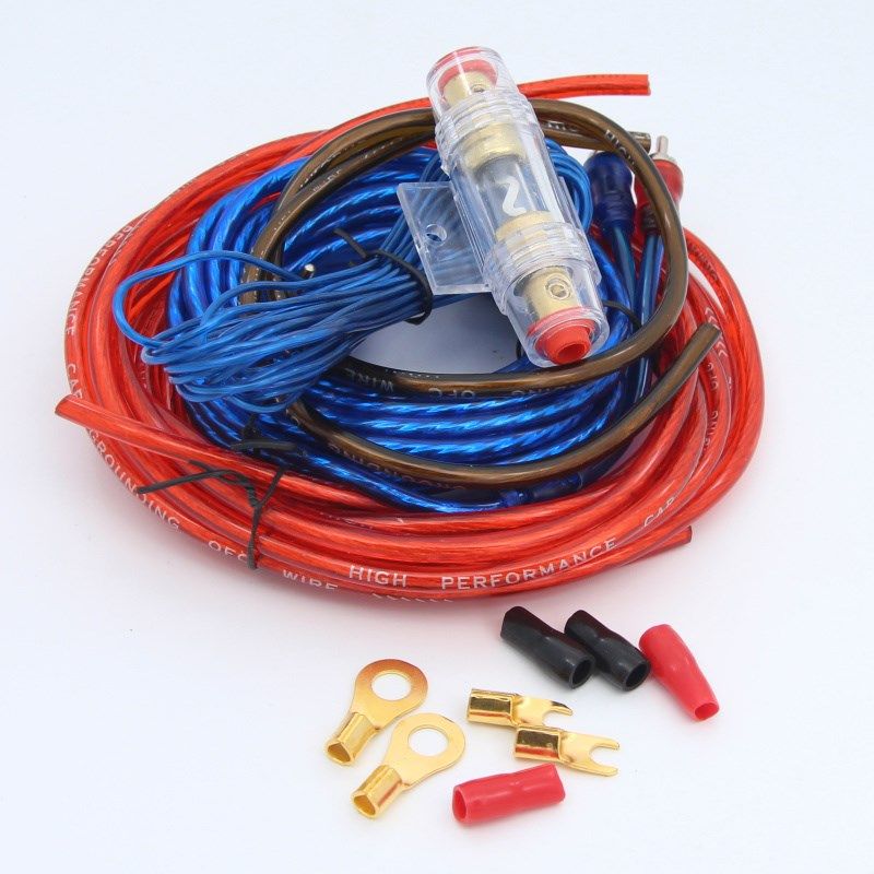 汽车音响改装车载低音炮功放套线电源线控制线音频线搭铁线保险胆