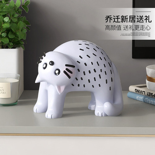 奶油风猫咪桌面摆件客厅酒柜家居装E饰品餐边柜玄关乔迁生日礼物