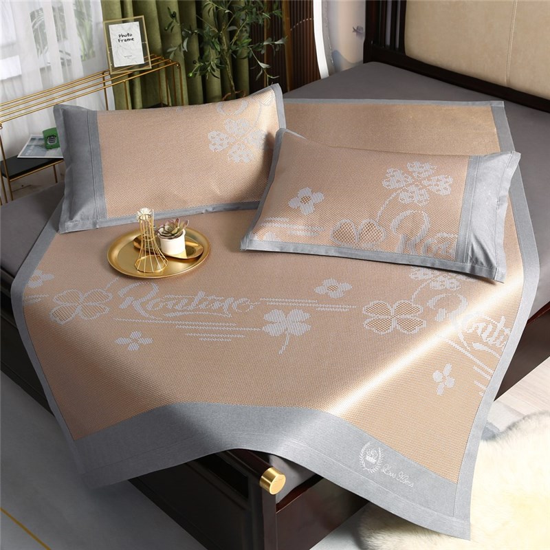 A类冰藤席冰丝凉席三件套家用夏季可水洗折叠天然纯藤空调草席子