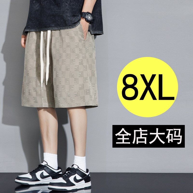 大码短裤男加肥加大宽松型夏季胖子休闲直筒运动裤时尚印花五分裤,男装,短裤,淘宝优惠券,粉丝福利购,淘宝优惠卷