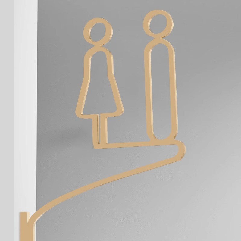 高档洗手间标识牌厕所卫生间指示牌侧装侧挂WC厕所标志牌创意提示