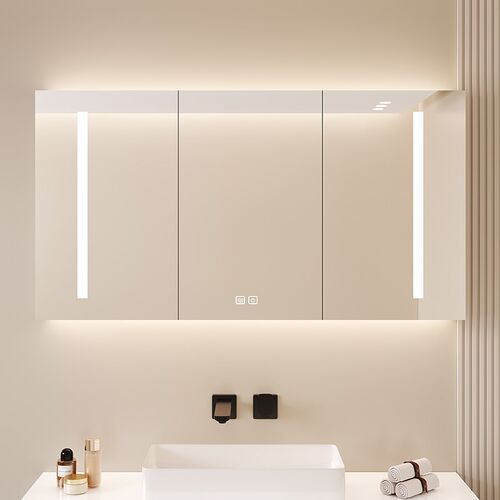 实木智能浴室镜柜卫生间壁挂墙式收纳镜箱梳妆镜浴室镜子带置物架