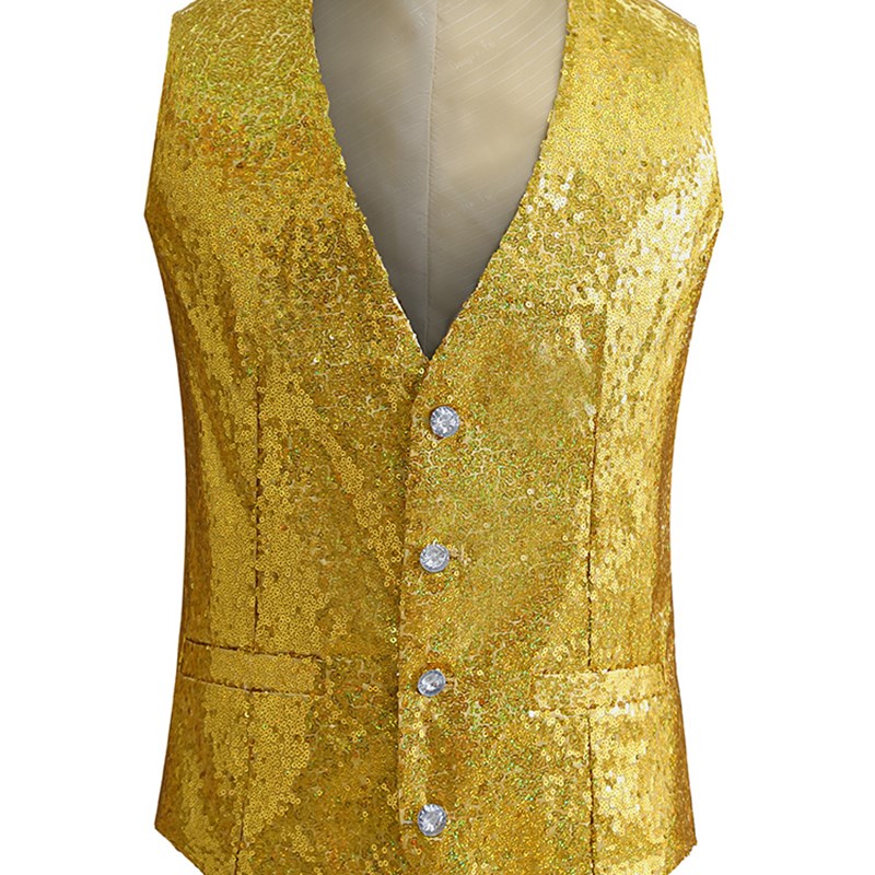 演出服男士歌手彩色亮片西装马甲舞台表演马夹主持人合唱夜店背心